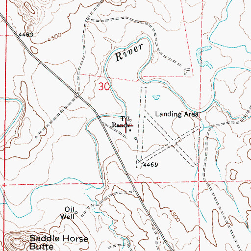 Topographic Map of T 7 Ranch, WY