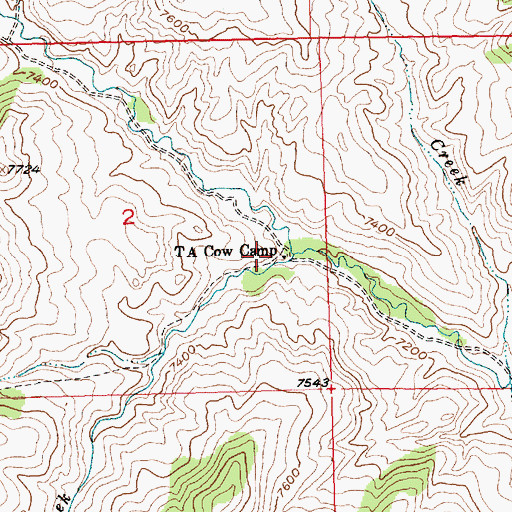 Topographic Map of T A Cow Camp, WY