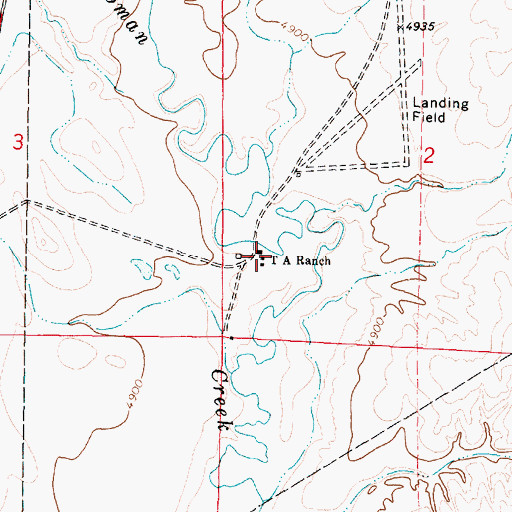 Topographic Map of T A Ranch, WY