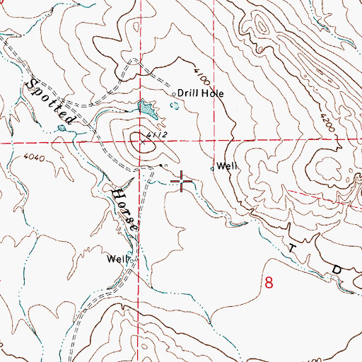 Topographic Map of T D Southwest Draw, WY