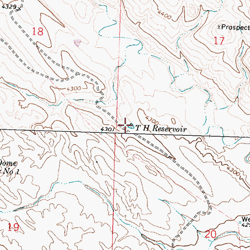 Topographic Map of T H Reservoir, WY