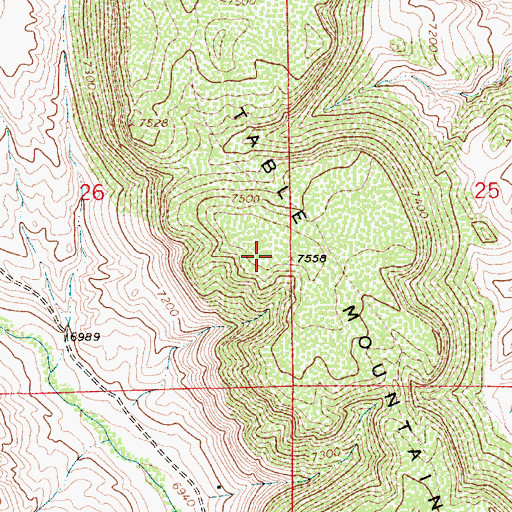 Topographic Map of Table Mountain, WY
