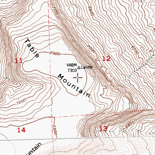 Topographic Map of Table Mountain, WY