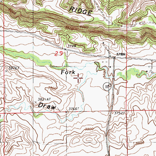 Topographic Map of Table Mountain Draw, WY