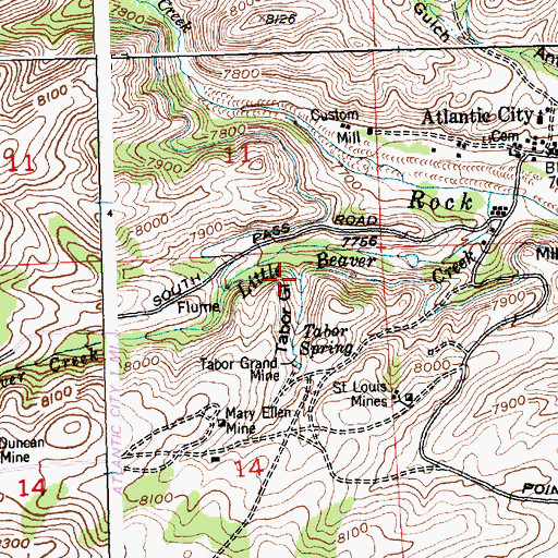 Topographic Map of Tabor Gulch, WY