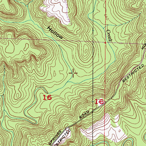 Topographic Map of Dry Hollow, AL