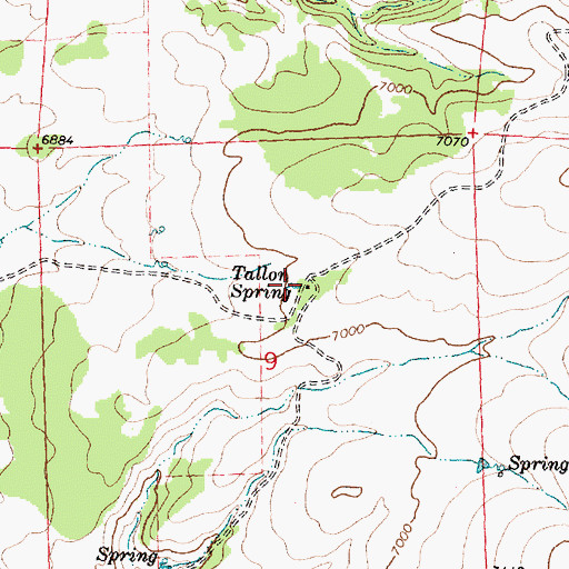Topographic Map of Tallon Spring, WY