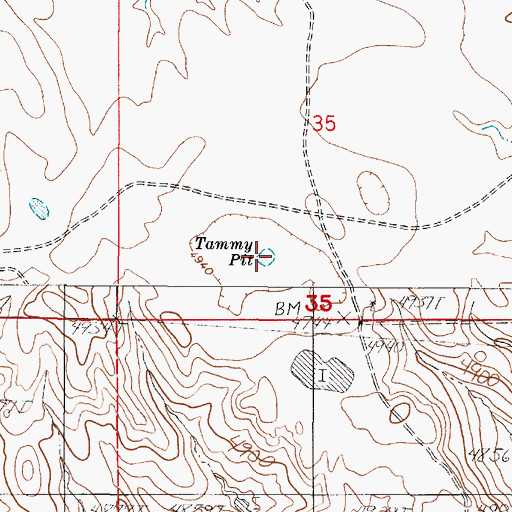 Topographic Map of Tammy Pit, WY