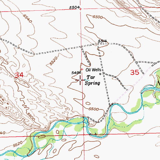 Topographic Map of Tar Spring, WY