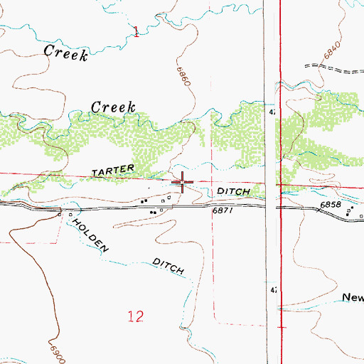 Topographic Map of Tarter Ditch, WY