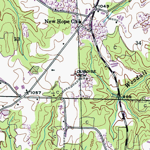 Topographic Map of Duboise Cemetery, AL