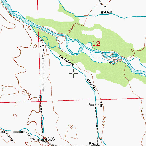 Topographic Map of Tatman Canal, WY
