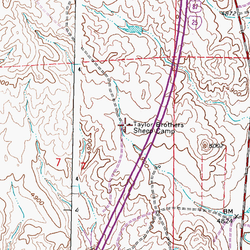 Topographic Map of Taylor Brothers Sheep Camp, WY