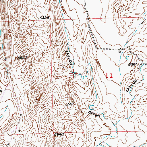 Topographic Map of Taylor Ditch, WY