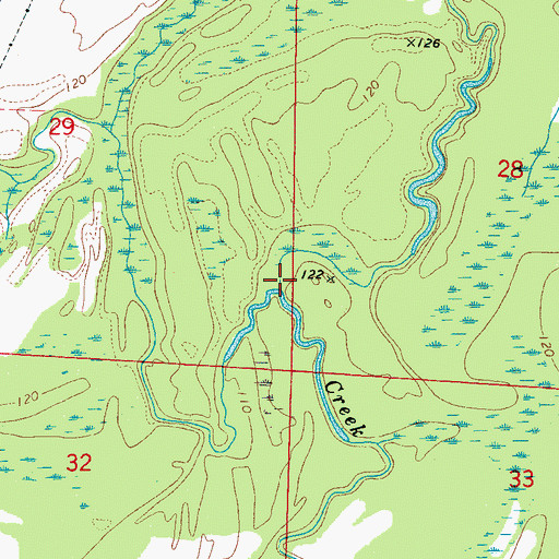 Topographic Map of Duck Creek, AL