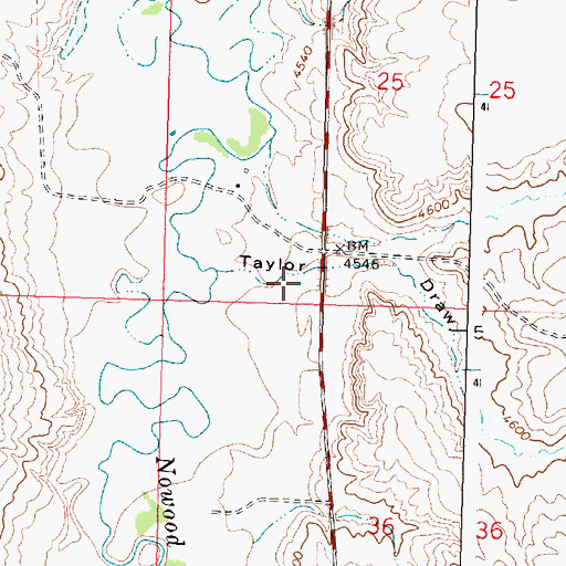 Topographic Map of Taylor Draw, WY