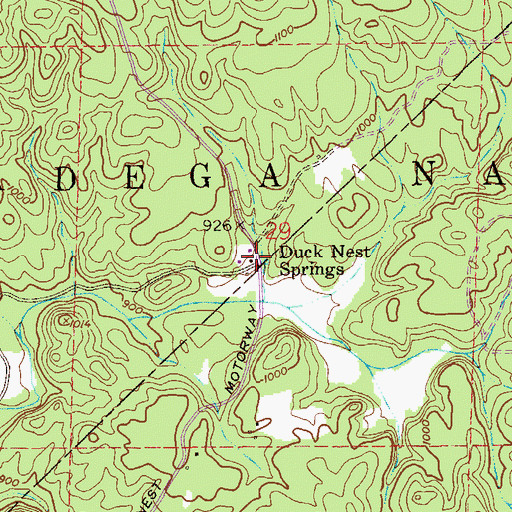 Topographic Map of Duck Nest Springs, AL