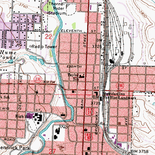 Topographic Map of Taylor School, WY