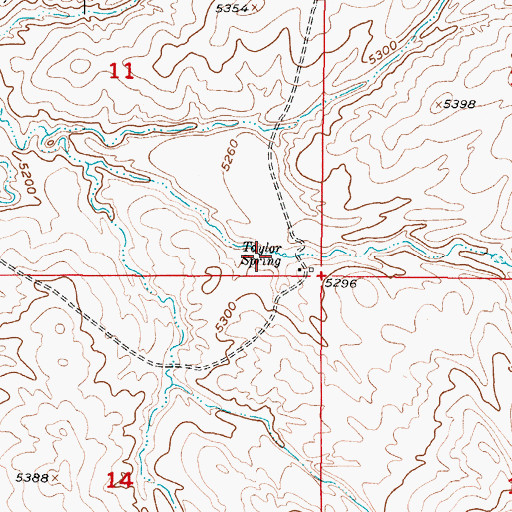 Topographic Map of Taylor Spring, WY