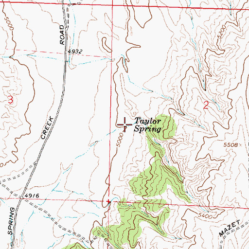 Topographic Map of Taylor Spring, WY
