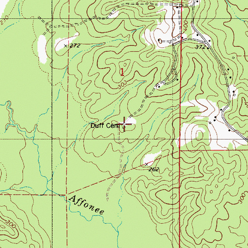 Topographic Map of Duff Cemetery, AL