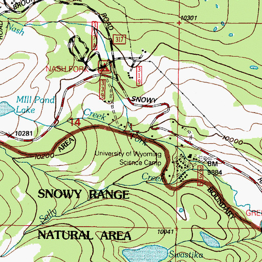 Topographic Map of Telephone Creek, WY