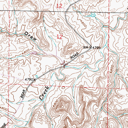 Topographic Map of Telephone Draw, WY