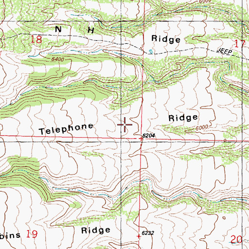 Topographic Map of Telephone Ridge, WY