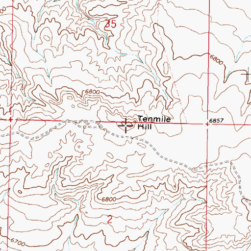 Topographic Map of Tenmile Hill, WY