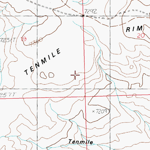 Topographic Map of Tenmile Rim, WY