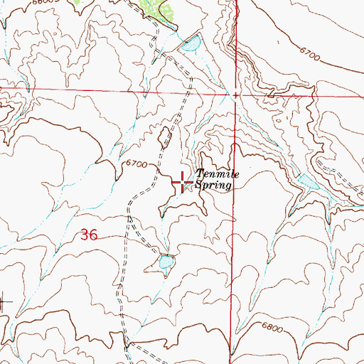 Topographic Map of Tenmile Spring, WY