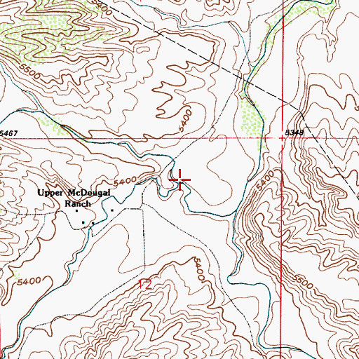 Topographic Map of Tepee Ring Creek, WY