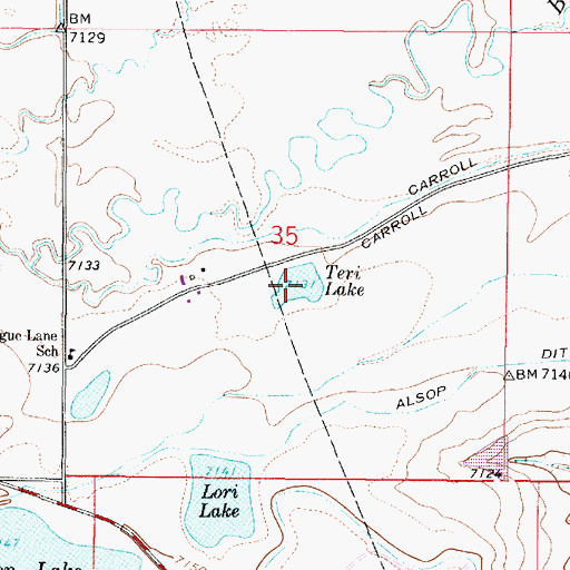 Topographic Map of Teri Lake, WY