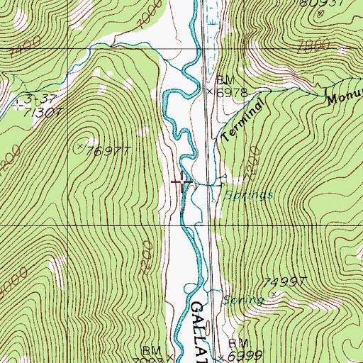 Topographic Map of Terminal Monument Creek, MT