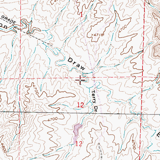 Topographic Map of Terry Draw, WY
