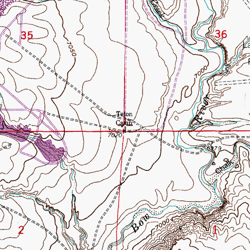 Topographic Map of Teton Camp, WY