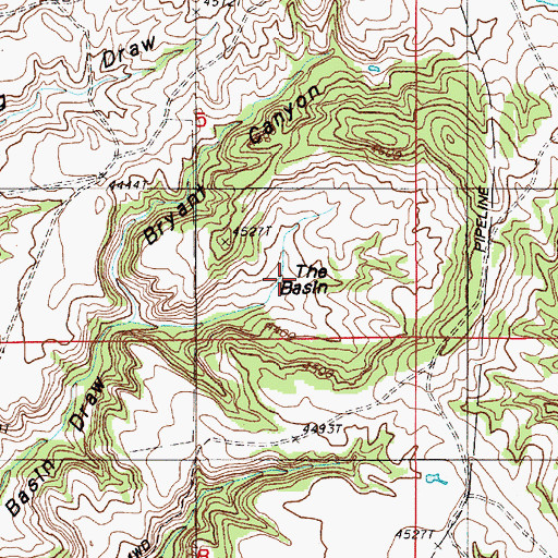Topographic Map of The Basin, WY