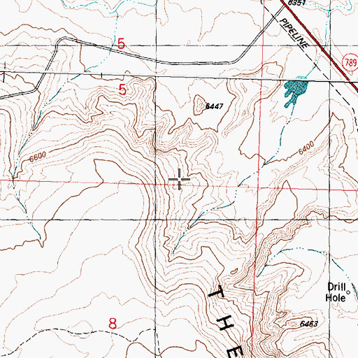 Topographic Map of The Bluffs, WY