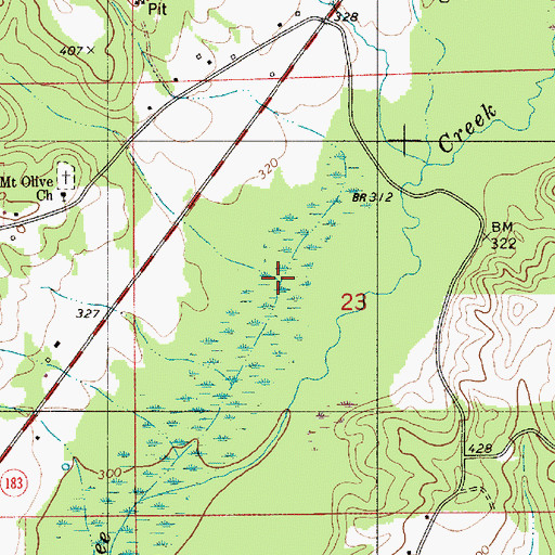 Topographic Map of Dutch Creek, AL