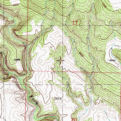 Topographic Map of The Crevasses, WY