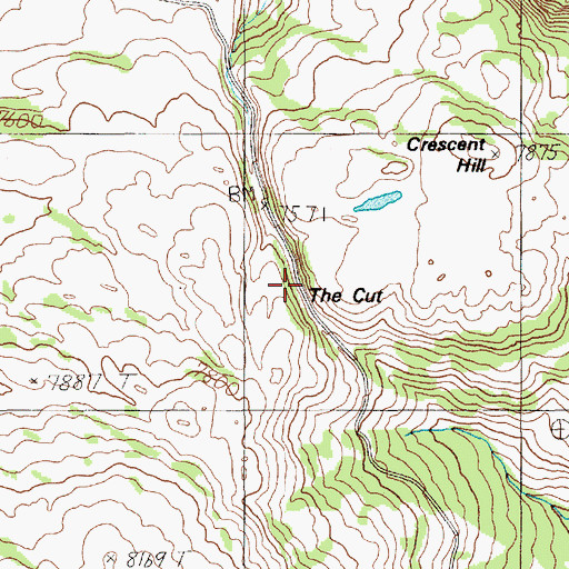 Topographic Map of The Cut, WY