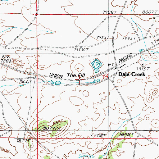 Topographic Map of The Fill, WY