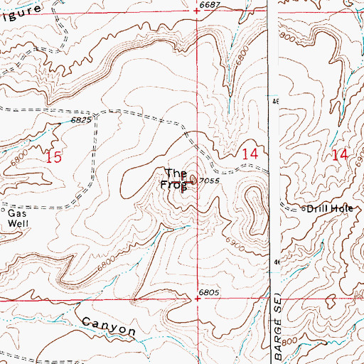 Topographic Map of The Frog, WY