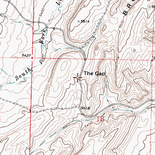 Topographic Map of The Gap, WY