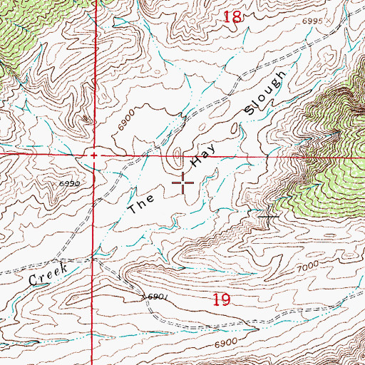 Topographic Map of The Hay Slough, WY