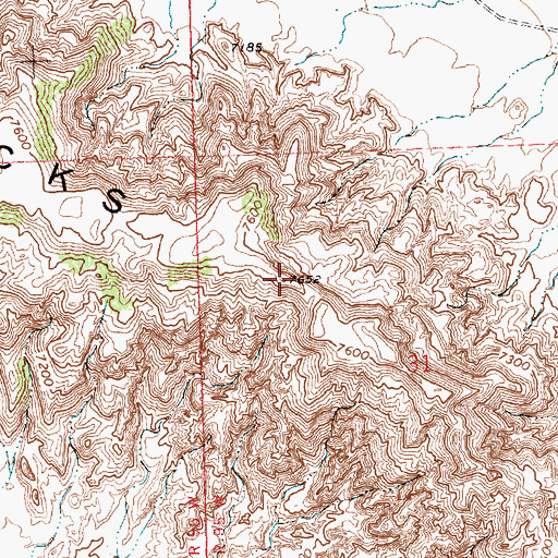 Topographic Map of The Haystacks, WY