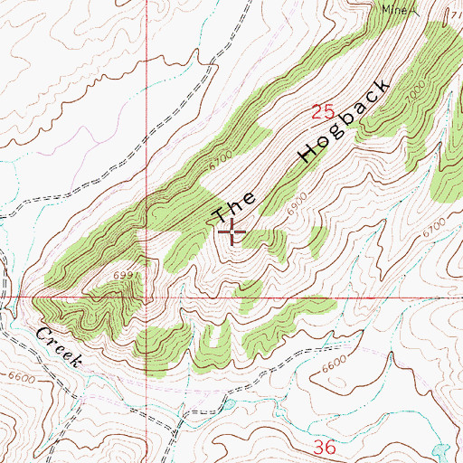 Topographic Map of The Hogback, WY