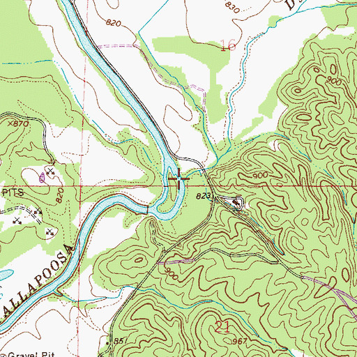 Topographic Map of Dynne Creek, AL