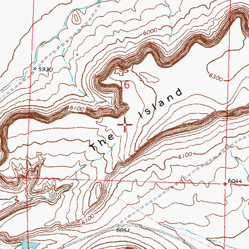 Topographic Map of The Island Butte, WY