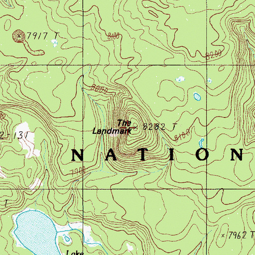 Topographic Map of The Landmark, WY